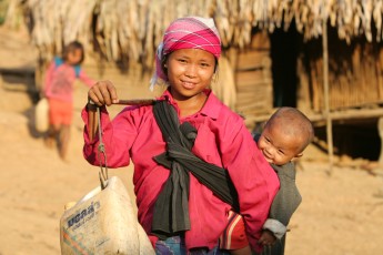 Collecting Water in Laos